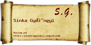 Sinka Gyöngyi névjegykártya
